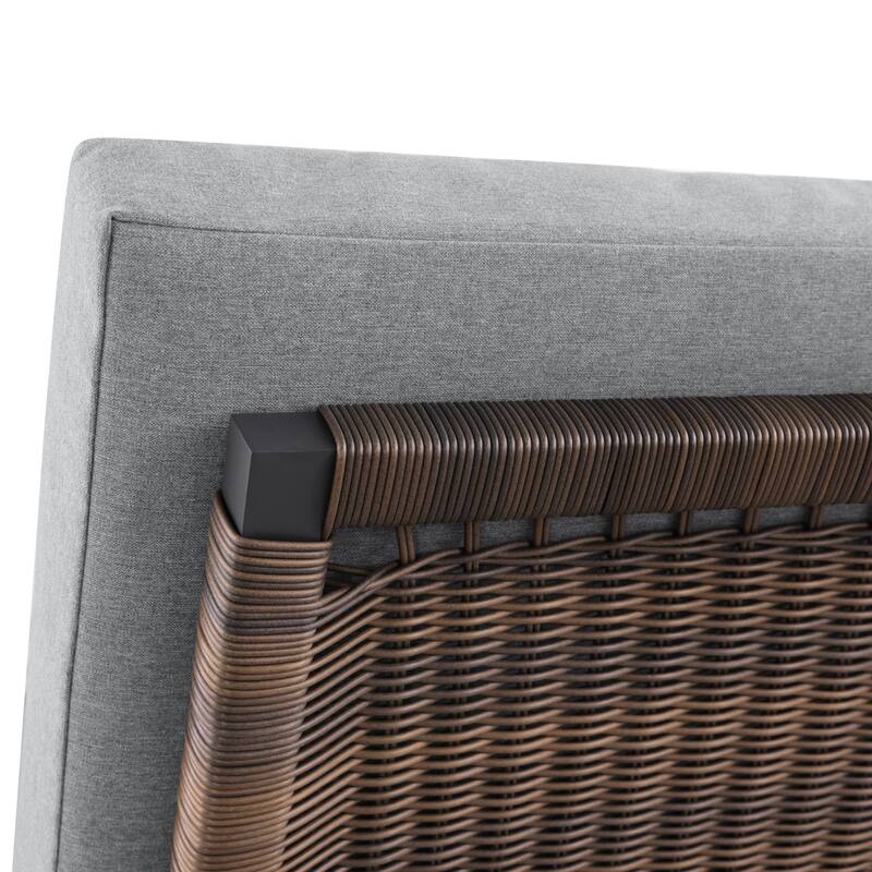 Arlo Teak & Wicker Aluminum Dual-Use Outdoor Chaise Lounge (Set of 2)