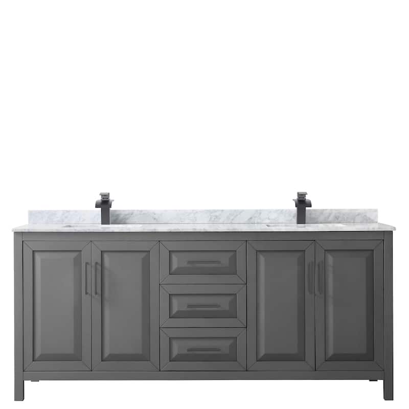 Daria 80-inch Double Vanity, Marble Top, No Mirror