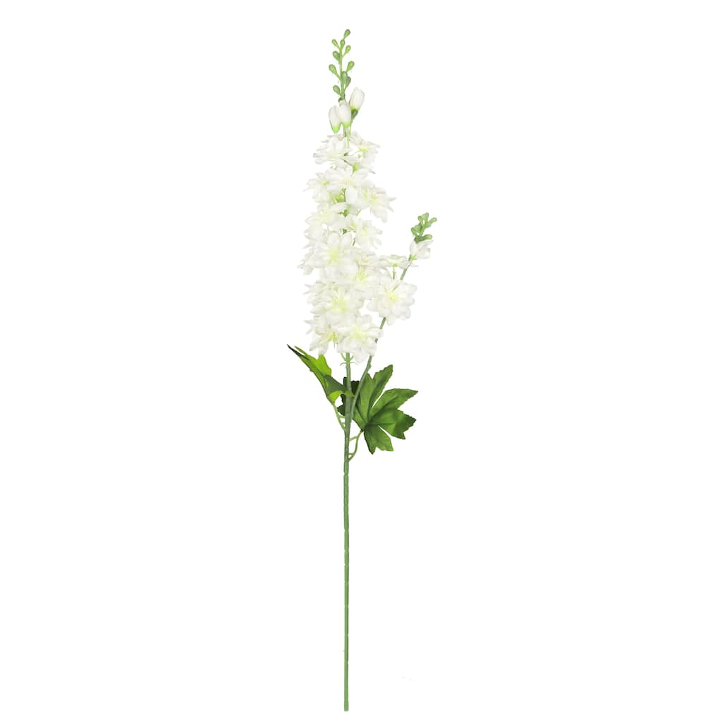 Set of 6 Cream White Artificial Delphinium Flower Stem Spray 34in - 34" L x 4" W x 4' DP