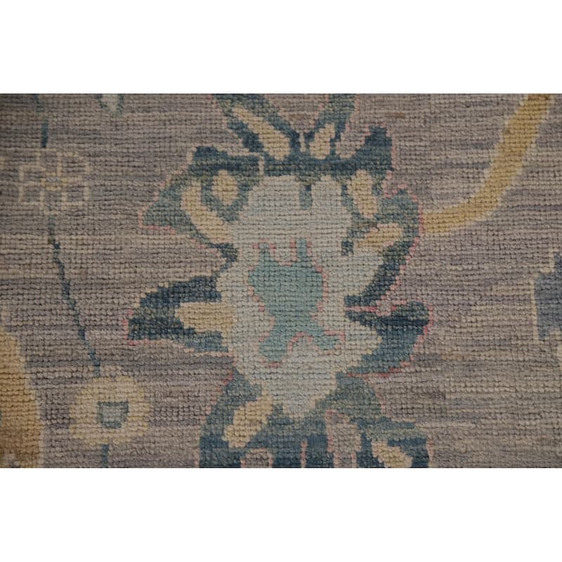 Turkish Oushak Vegetable Dye Area Rug Hand-knotted Wool Carpet - 9'3"x 11'10"
