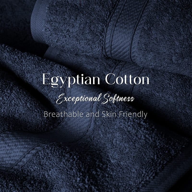 Superior Egyptian Cotton 6 Piece Towel Set Ultra Plush & Absorbent Bath, Hand & Face Towels, Heavyweight Spa Quality