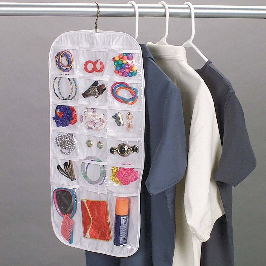37-Pocket Jewelry Organizer, White