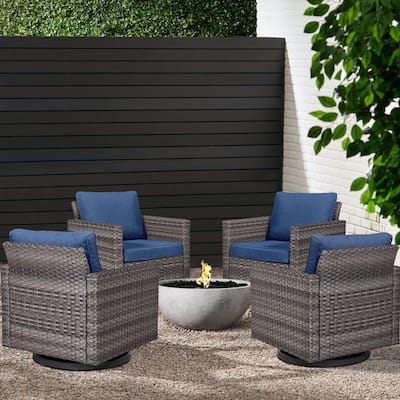 Gymojoy 4 Pieces Outdoor Patio Swivel Chairs with Cushion