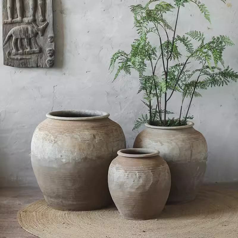 RusticReach Round Earthenware Pot