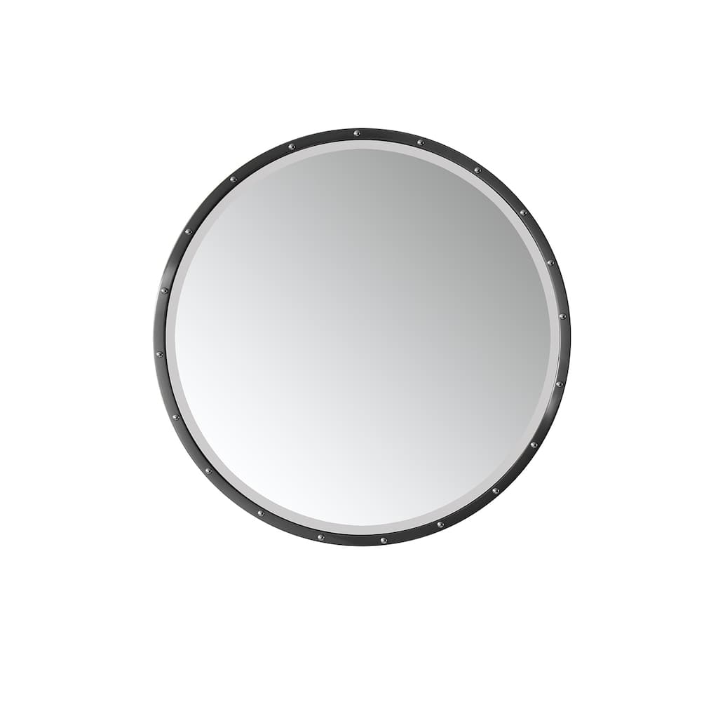 Cuneo 28" Circle Bathroom/Vanity Matte Black framed Wall Mirror