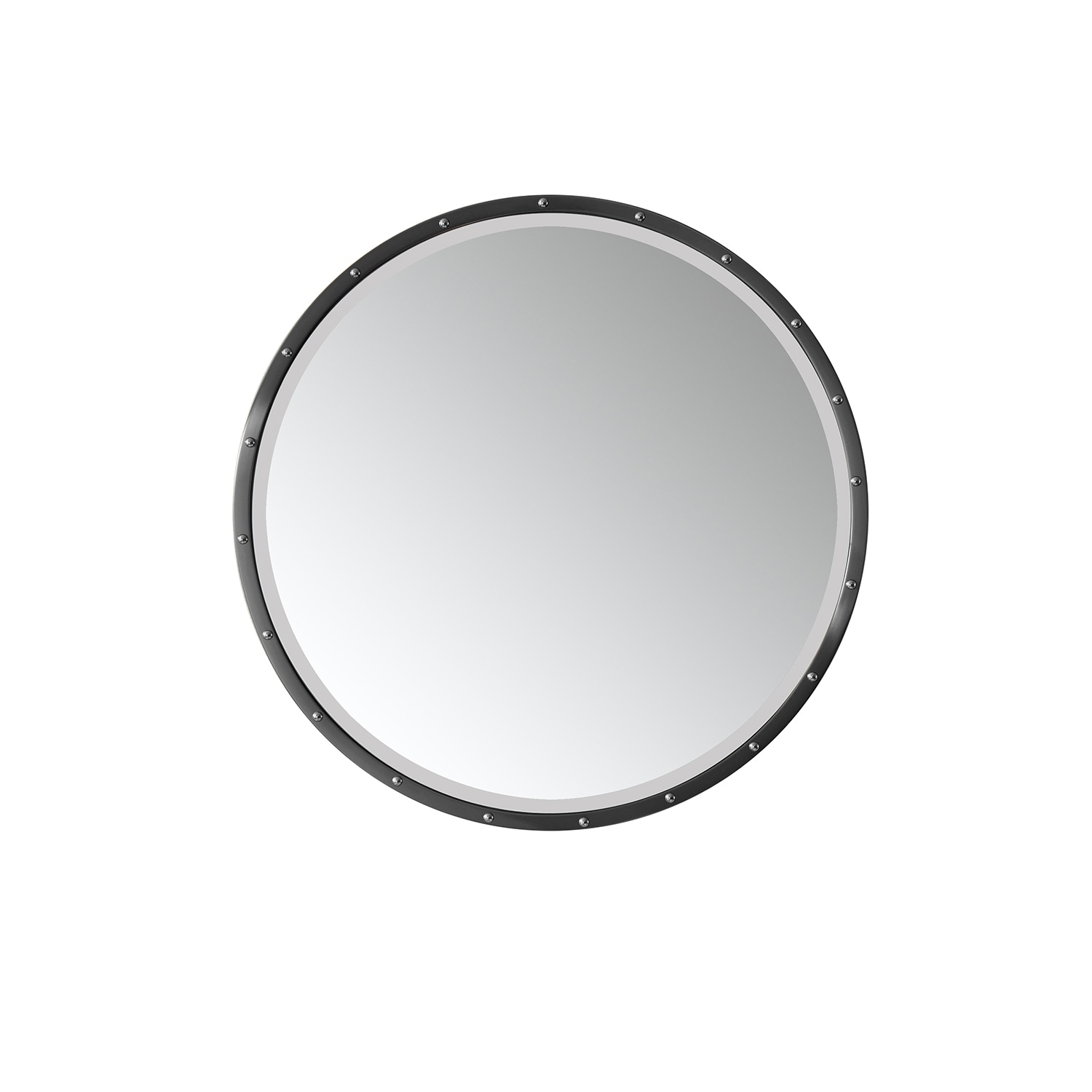 Cuneo 28" Circle Bathroom/Vanity Matte Black framed Wall Mirror