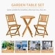 preview thumbnail 3 of 6, 3-Pieces Folding Wood Bistro Set with 2 Folding Chairs and Round Coffee Table