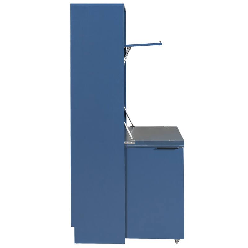 Roomfitters 69 Inch Multifunctional Kitchen Pantry Buffet with Foldable Workstation Desk