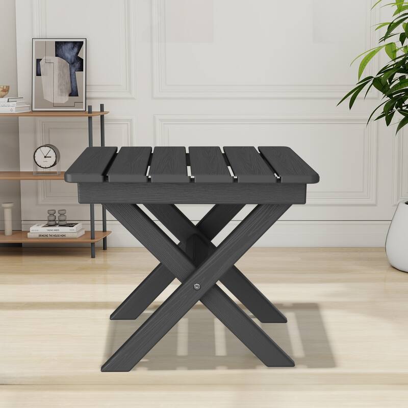 Outdoor Patio HDPE Foldable Side Table, Waterproof & Weather Resistant