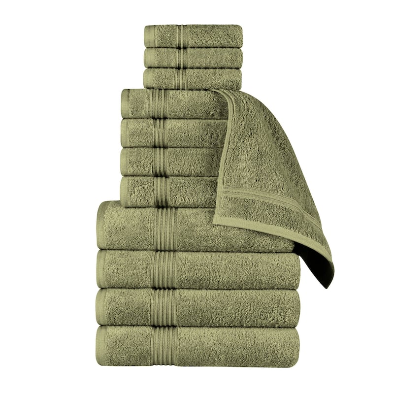 Superior Heritage Egyptian Cotton Absorbent 12-Piece Towel Set