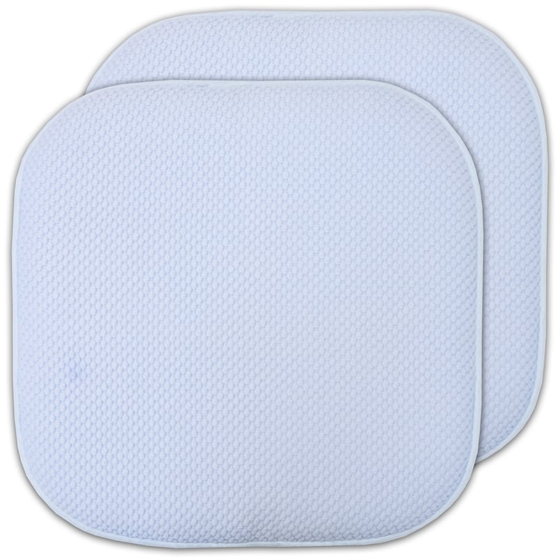 16-in. Square Non-slip Memory Foam Seat Cushions (2 OR 4) - 16 X 16 - Set of 2 - Light Blue