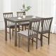 preview thumbnail 2 of 14, 5-Piece Farmhouse Wooden Dining Room Set (1 Table+ 4 Slat Back Chairs)