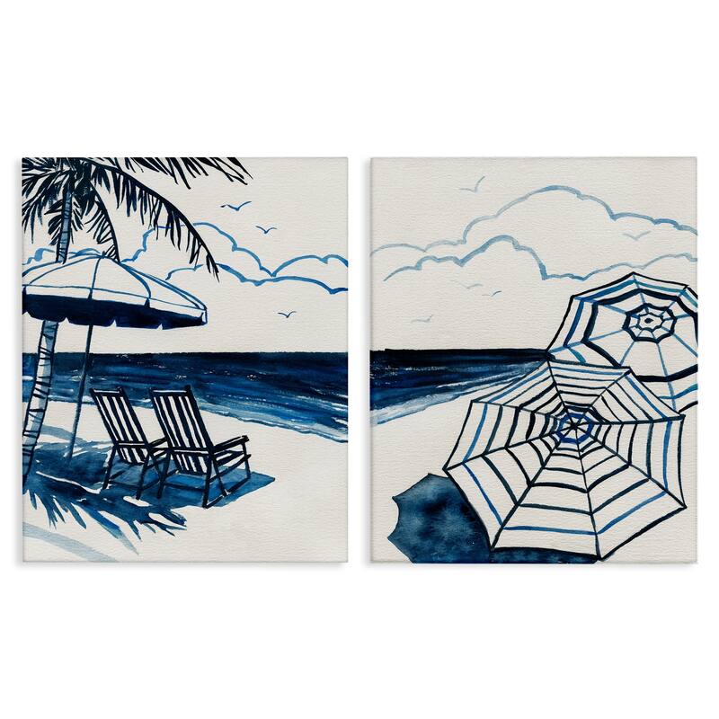 Stupell Tropical Ocean Views Canvas Wall Art Design By Carol Robinson (Set of 2) - 24 x 30