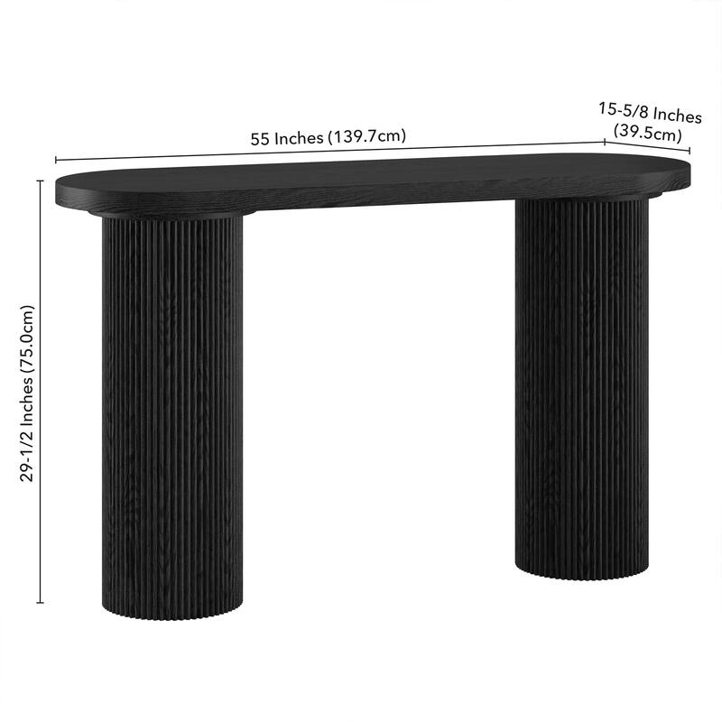 Isa 55" Wide Oval Fluted Console Table - 55" Wide
