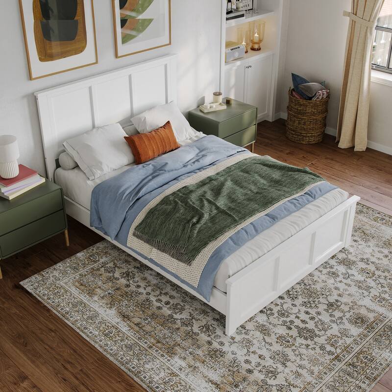 Charlotte Solid Wood Low Profile Platform Bed with Matching Footboard