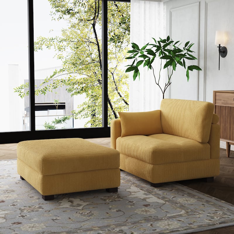 Modular Sectional Sofa with Ottomans