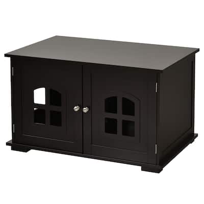 Large Wooden Cat Litter Box Enclosure Hidden Cat Washroom with Divider