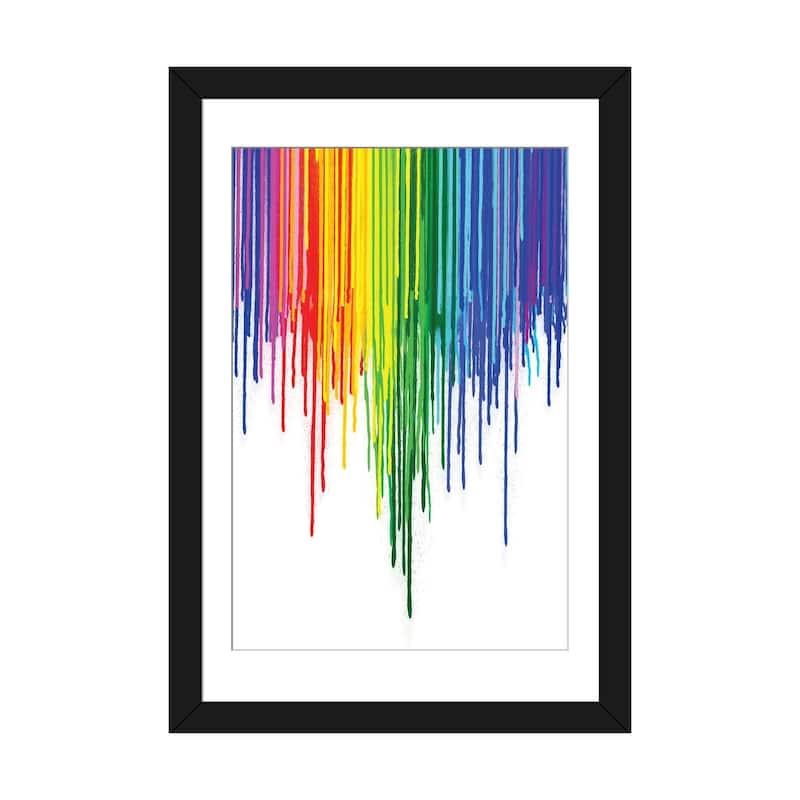 iCanvas "Rainbow Gay Pride" by Notsniw Art - Black - 32x24x1