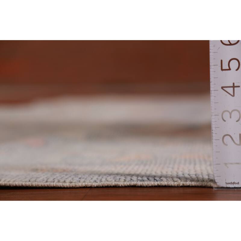 Hand Knotted Oriental 100% Wool Carpet Transitional All-Over Navy Blue & Blues Oushak Area Rug - 11' 10'' X 9' 0''