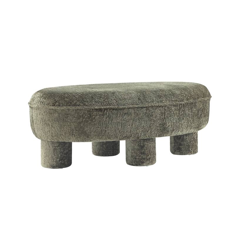 Manhattan Comfort Tribeca Chenille Accent Ottoman - Green