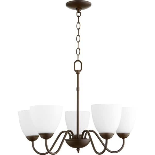 slide 1 of 1, Quorum International 5 Light 23" Wide Chandelier Oiled Bronze