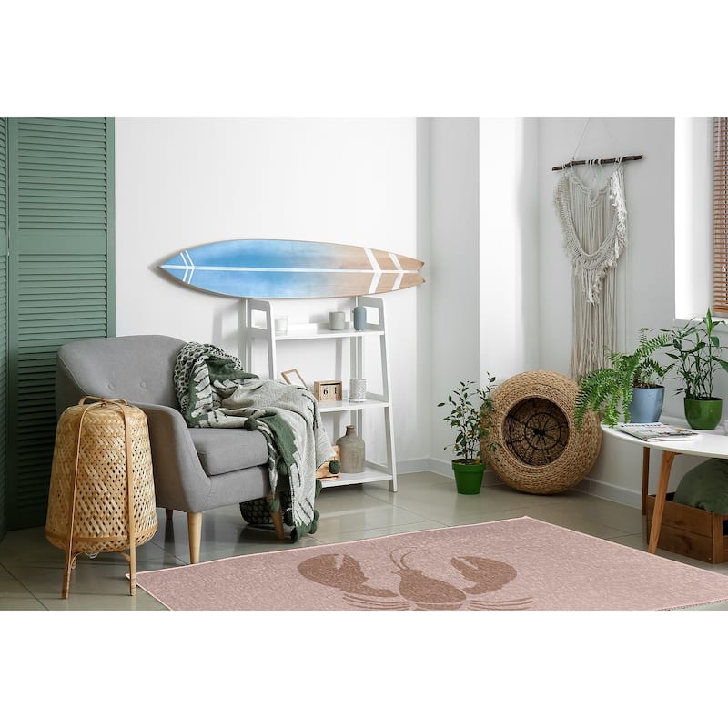 Lobster Nautical Chenille Rug