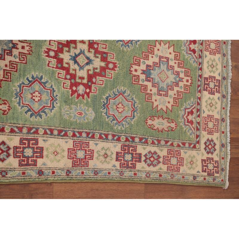 Green Kazak Oriental Foyer Rug Handmade Wool Carpet - 2'9" x 4'3"