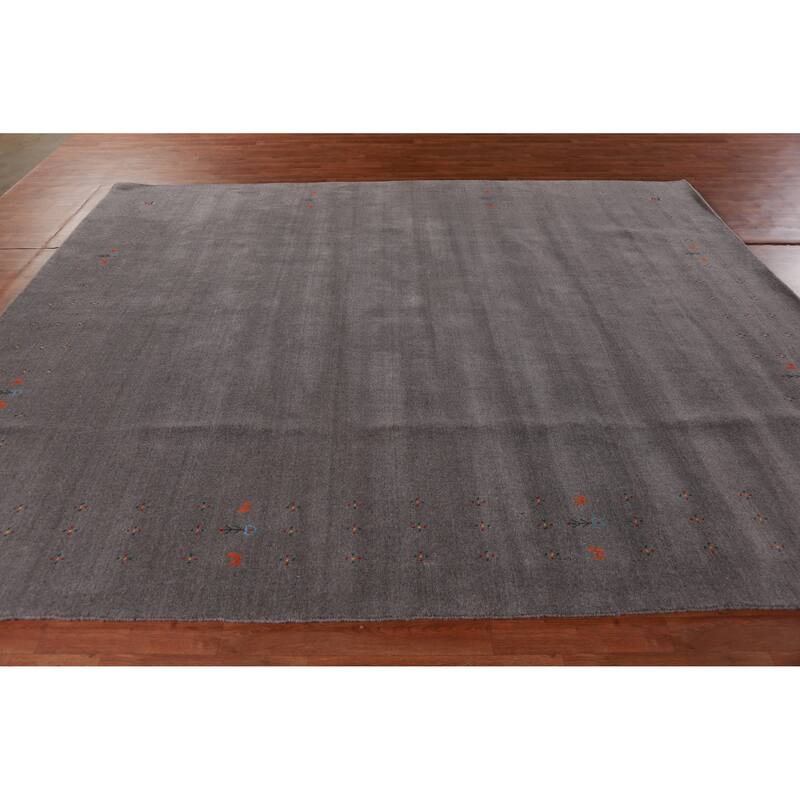 Hand Knotted Oriental 100% Wool Carpet Tribal Tribal Greys & Charcoal Gabbeh Area Rug - 10' 2'' X 8' 7''