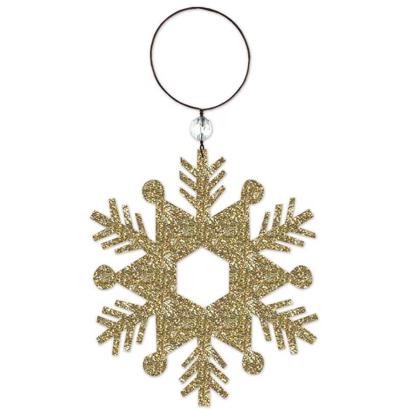 Gold Snowflake Ornament -Set of 2