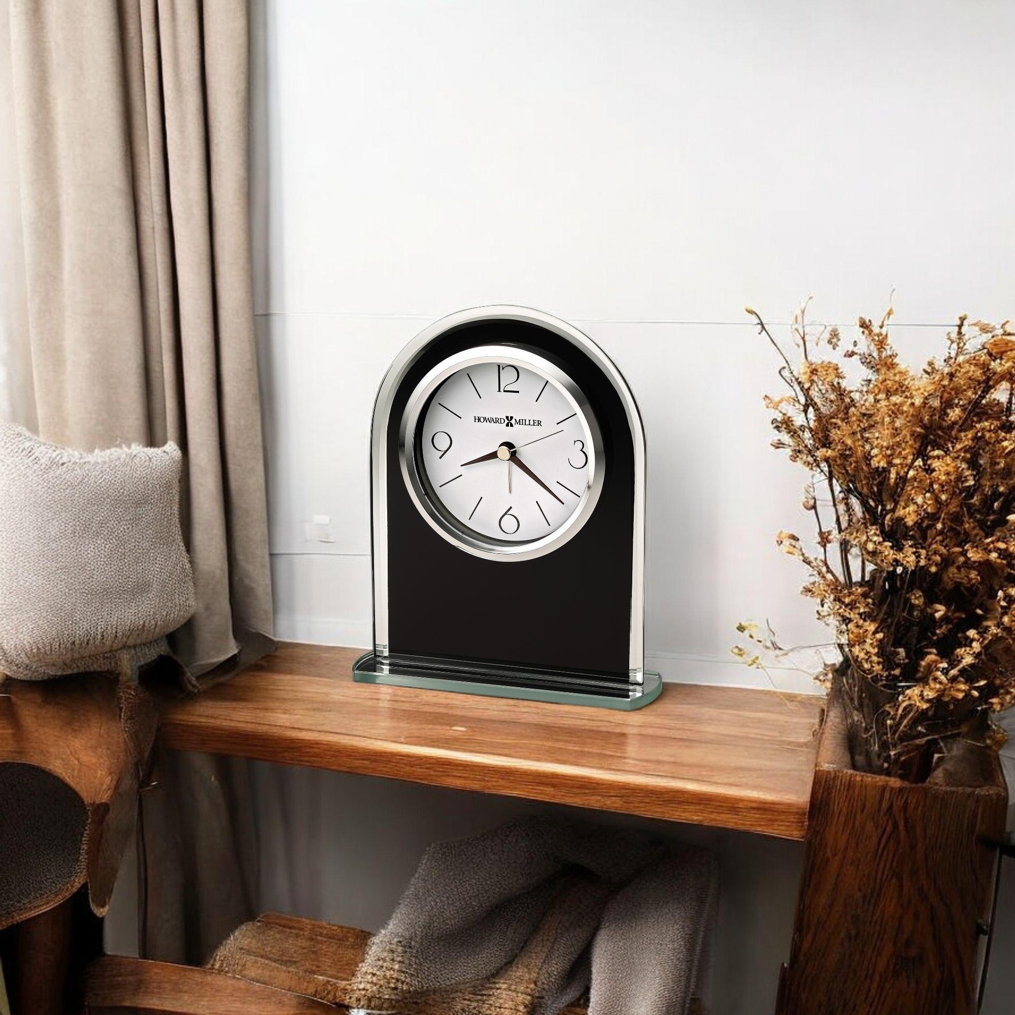 Howard Miller Ebony Luster Modern Sleek Alarm Clock