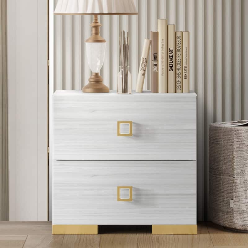 CraftPorch Modern Luxurious 2-Drawers Nightstand