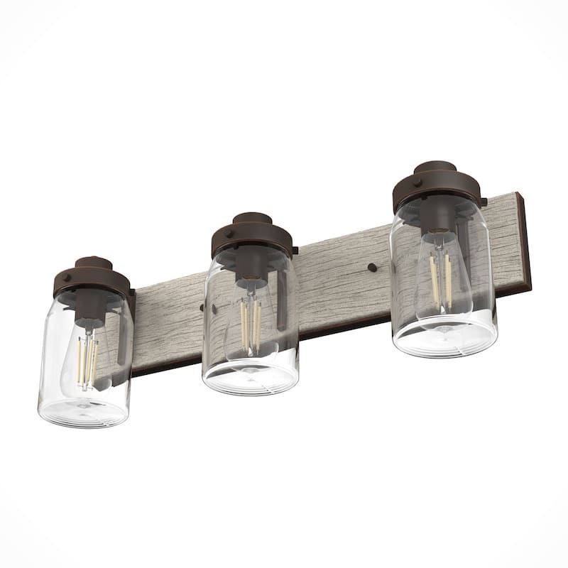 Hunter Devon Park Bathroom Vanity Wall Light, Damp Rated, Rustic, Farmhouse