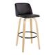 Option Black Faux Leather/Round Black Footrest