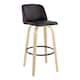 Option Black Faux Leather/Round Black Footrest