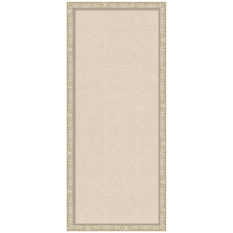 Kate and Laurel Pinboard Neutral Linen - 18x42 - Lila Silver