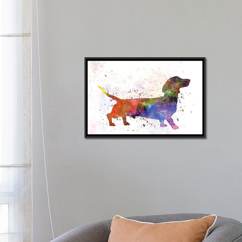 iCanvas "Short Haired Dachshund" by Paul Rommer Framed