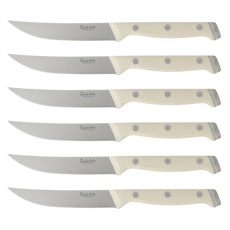 Sur La Table Kitchen Essentials 14 Piece Cutlery Set, German Steel Forged Knives, Beech Wood Block