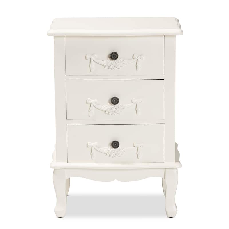 Baxton Studio Callen Classic and Traditional Wood 3-Drawer End Table