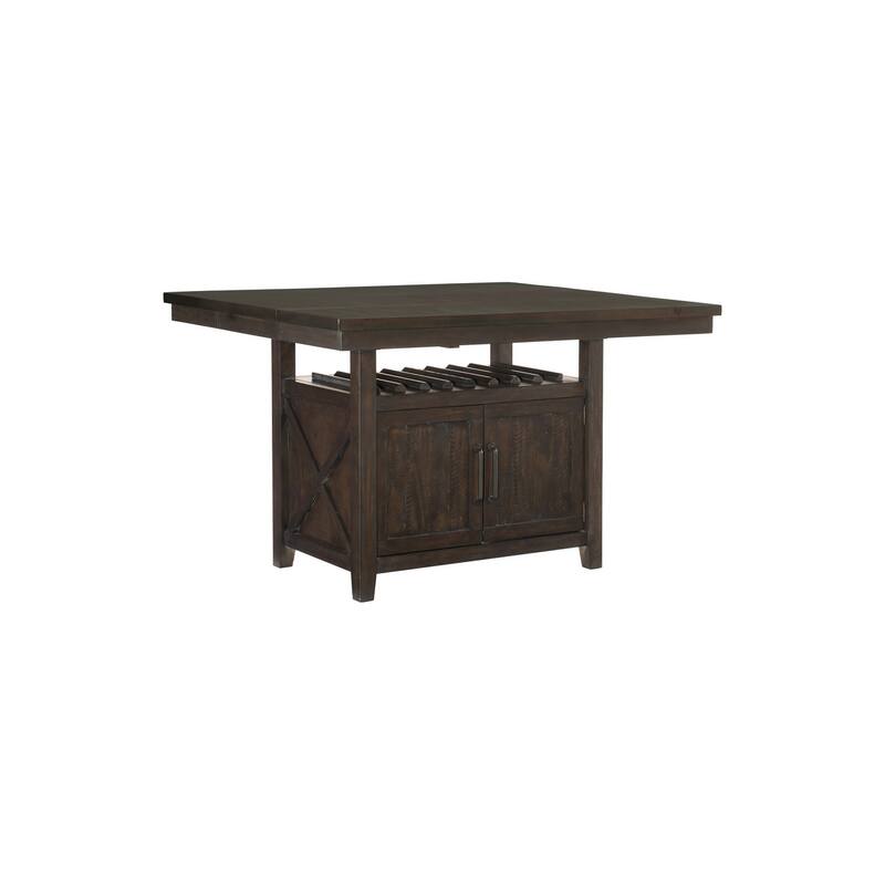 Jonie Espresso Faux Leather Storage Counter Height Set