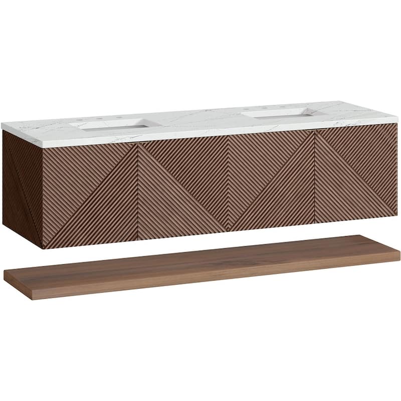 James Martin Vanities D200-V72-FENC Marcello 72" Wall Mounted Double