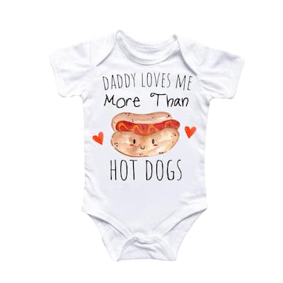 Hot Dog Love - Baby Boy Girl Clothes Infant Bodysuit Funny Cute Newborn