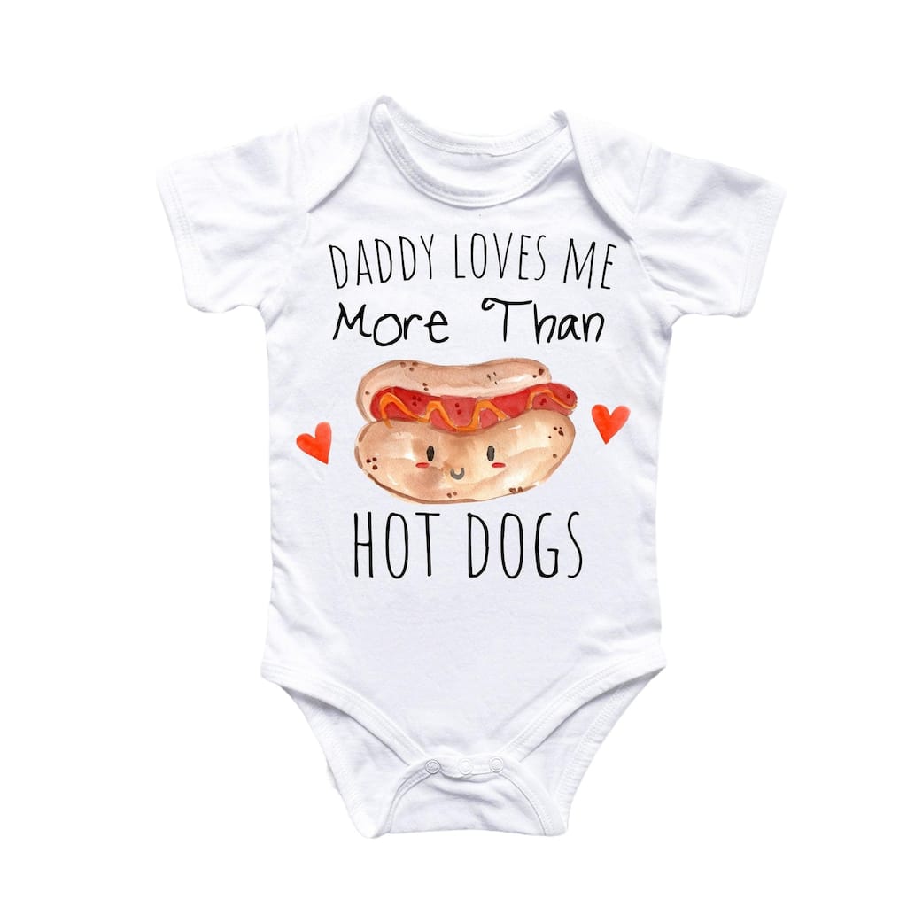 Hot Dog Love - Baby Boy Girl Clothes Infant Bodysuit Funny Cute Newborn