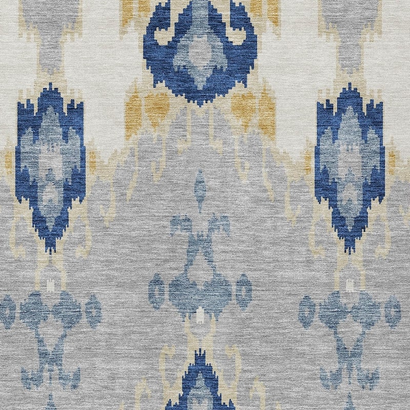 HomeRoots Ikat Transitional Rectangle Outdoor Rug