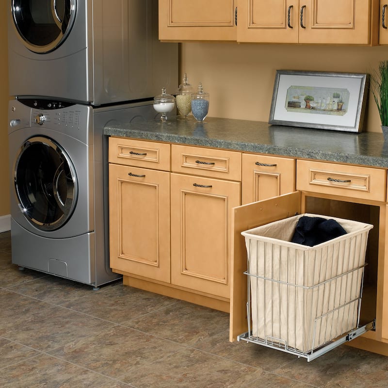 Rev-A-Shelf 20'' Pullout Wire Basket Clothes Hamper, Chrome, HRV-1520 S CR - 1 Pack