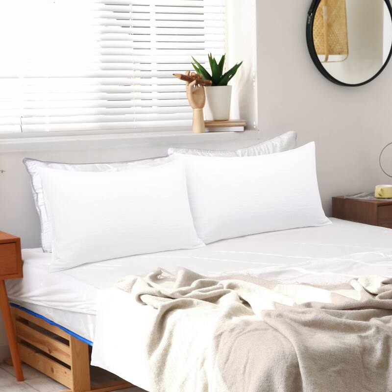 2Pcs Washed Microfiber Pillowcases Soft Envelope - White - Queen