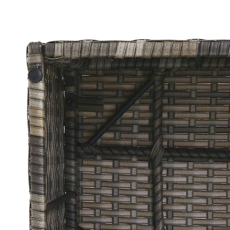 Outdoor Wicker Square Storage Ottoman with Plush Cushion