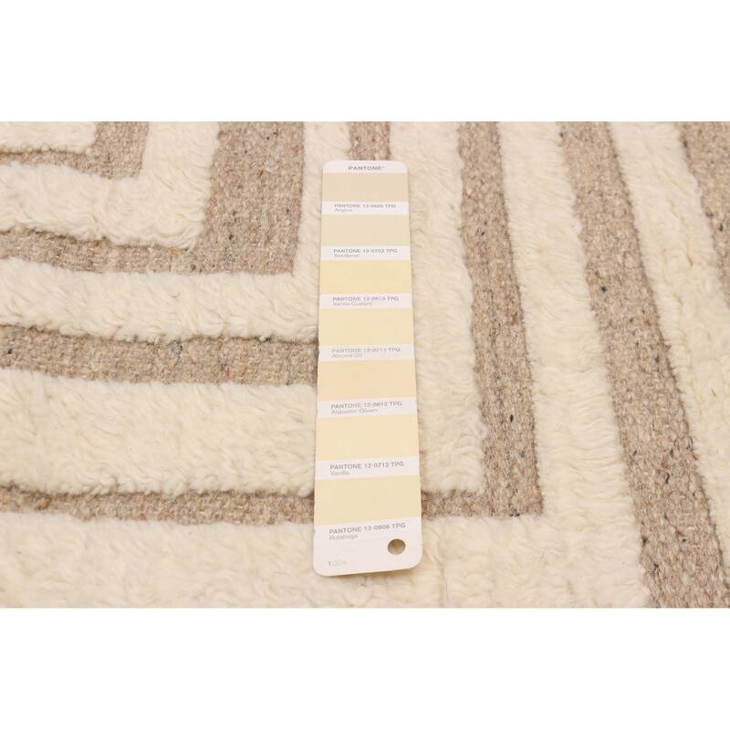 ECARPETGALLERY Hand-knotted Tangier Cream Wool Rug - 9'0 x 11'10