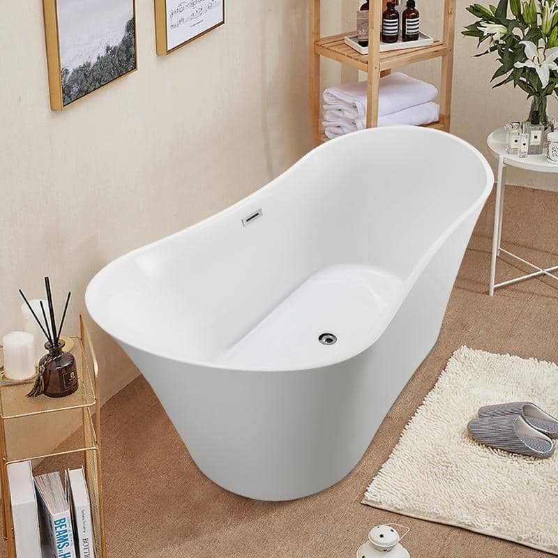 Vanity Art 67 inch Acrylic Freestanding Soaking Bathtub