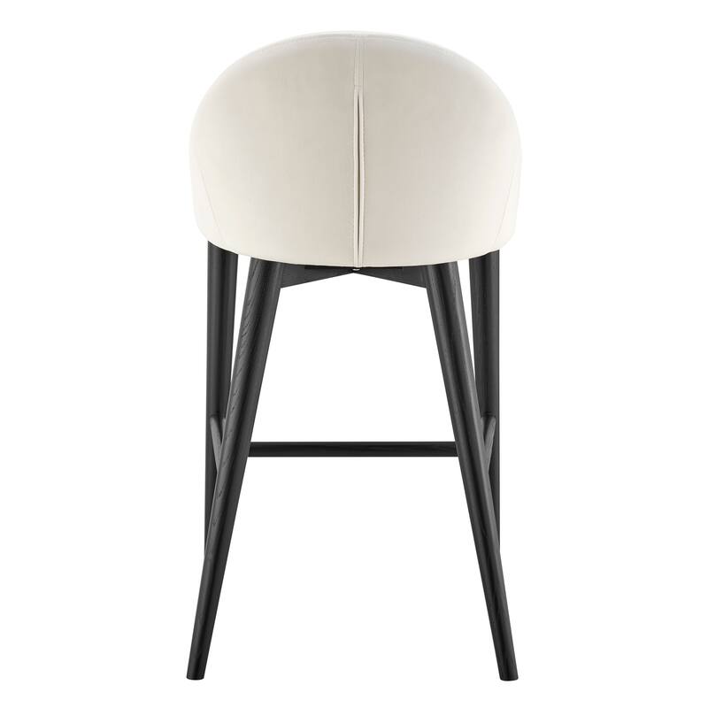 Baruch Counter Stool in Beige with Matte Black Legs - Set of 1
