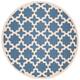 SAFAVIEH Courtyard Dorthey Indoor/ Outdoor Patio Backyard Rug - 5'3" x 5'3" Round - Blue/Beige